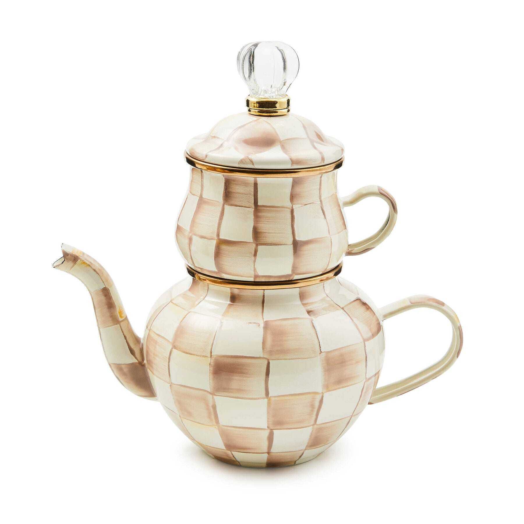 MacKenzie-Childs Mocha Check High Tea