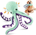 Green Octopus Interactive Pet Toy for Cats and Dogs, Durable Chew Resistant Tentacle Plush Toy for Indoor Play and Training