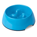 Blue Slow Feeder Dog Bowl Anti Gulping Puzzle Design for Small and Medium Dogs