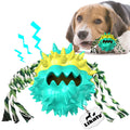 Blue Dog Chew Ball for Aggressive Chewers Interactive Teething and Squeaky Toy for Small Medium Large Dogs
