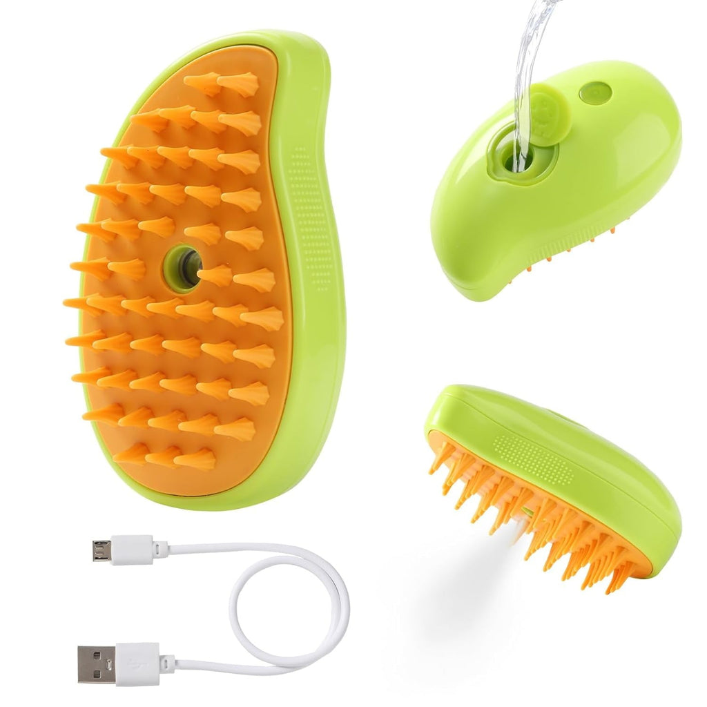 3-in-1 Steam Cat Grooming Brush, Self-Cleaning Pet Hair Removal Tool, Multifunctional Cat and Dog Massaging Hair Comb