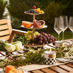 Courtly Check Enamel Three Tier Sweet Stand