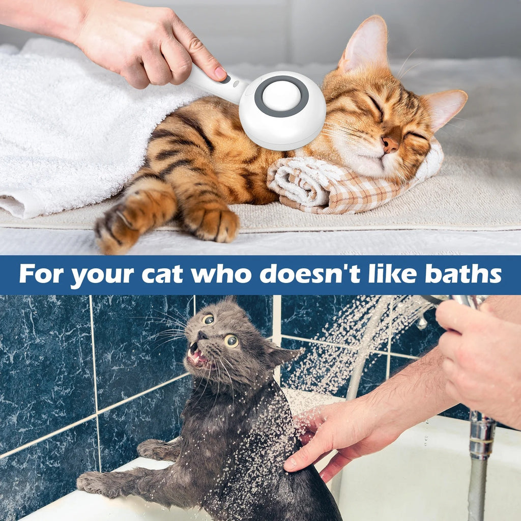 3-in-1 Cat Steam Brush, Self-Cleaning Hair Removal Grooming Brush with Steam Spray for Cats and Dogs