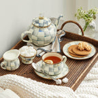 MacKenzie-Childs Sterling Check 4 Cup Teapot