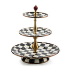 Courtly Check Enamel Three Tier Sweet Stand