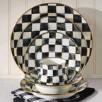 Luxury Dining - Courtly Check Enamel Dinner Plate by Mackenzie Childs