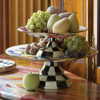 Flower Market White Pedestal Platter - Small