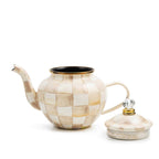 MacKenzie-Childs Mocha Check 4 Cup Teapot