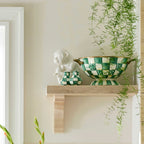 MacKenzie-Childs Emerald Check Salt & Pepper Shakers