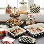 Courtly Check Enamel Butter Box by Mackenzie-Childs