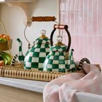 Emerald Check 2.84L Tea Kettle by MacKenzie-Childs