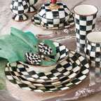 Luxury Dining - Courtly Check Enamel Dinner Plate by Mackenzie Childs