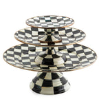 Courtly Check Enamel Pedestal Platter - Small