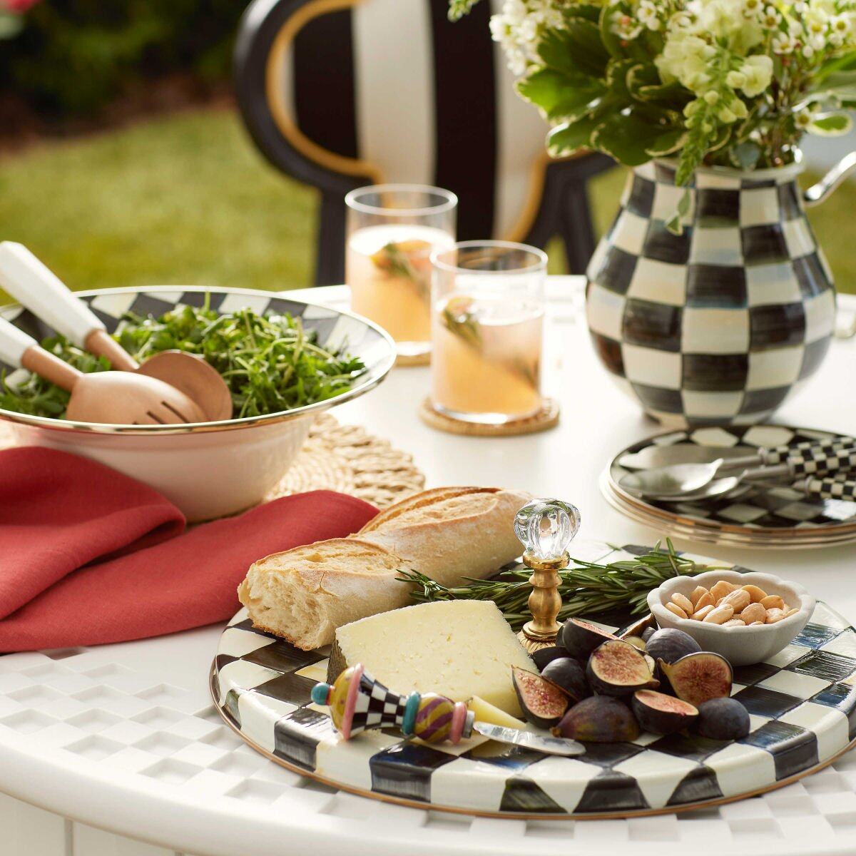 Courtly Check Enamel Cheese Course - Serveware